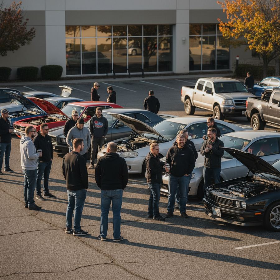 Volunteers setting up cones at a grassroots motorsport event